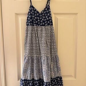 Blue and White Patterned Sundress